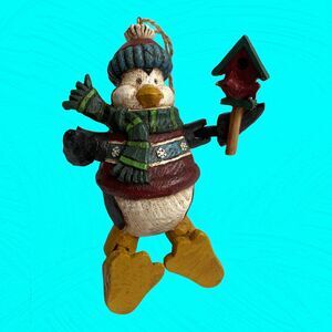 Anthropomorphic Penguin or Duck Christmas Ornament Jointed Arms, Legs Hat
